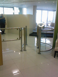 iMAT Half Height Glass Turnstile installation photo