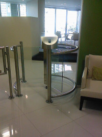 iMAT Half Height Glass Turnstile installation photo